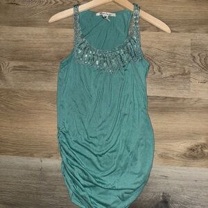 American Rag Teal Sequin Scoop Neck Tank